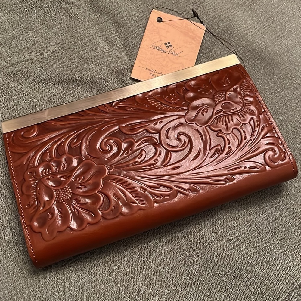 Brand New Patricia Nash Genuine Tooled Leather Cauchy Large Florence Wallet RFID - Picture 6 of 15